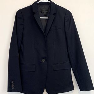 J Crew navy blue super 120s wool skirt suit size 0.